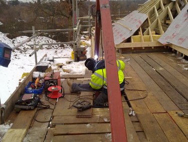 Fabricating Metal  Girders for a Roof