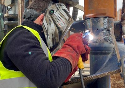 Welding Broken Piling On-Site