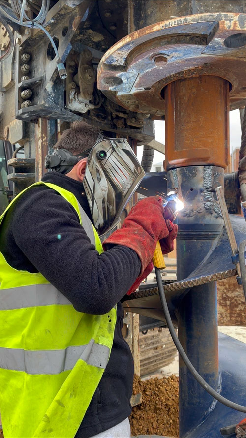 welding broken piling